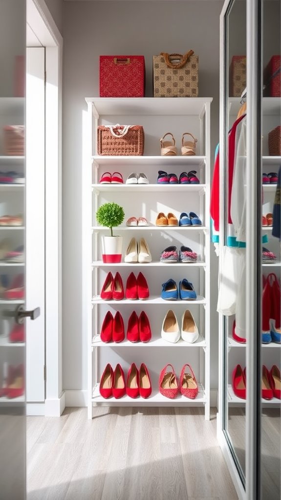 organize footwear with racks
