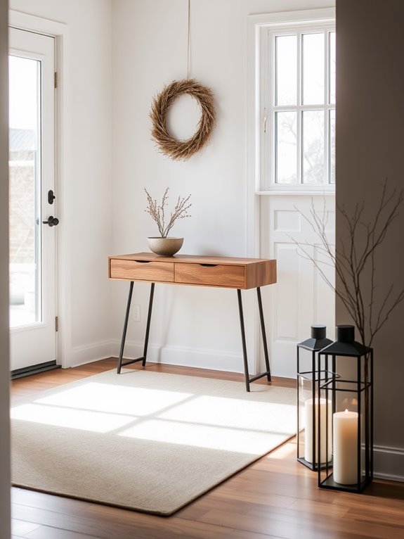 seasonal minimalism entryway decor