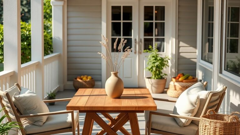seasonal minimalist back porch decor