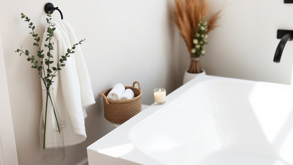 seasonal minimalist bathroom decor
