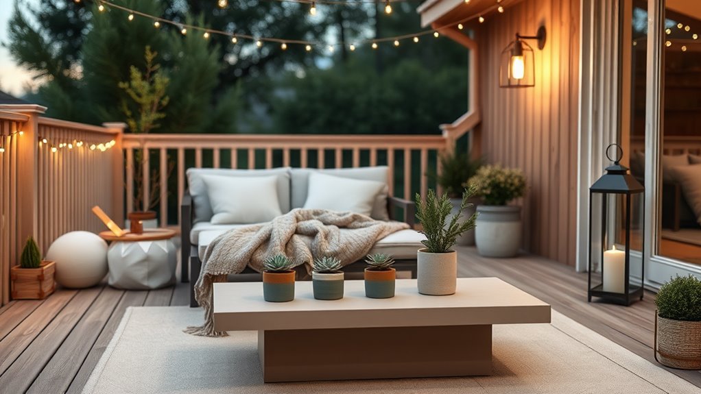 seasonal minimalist deck decor