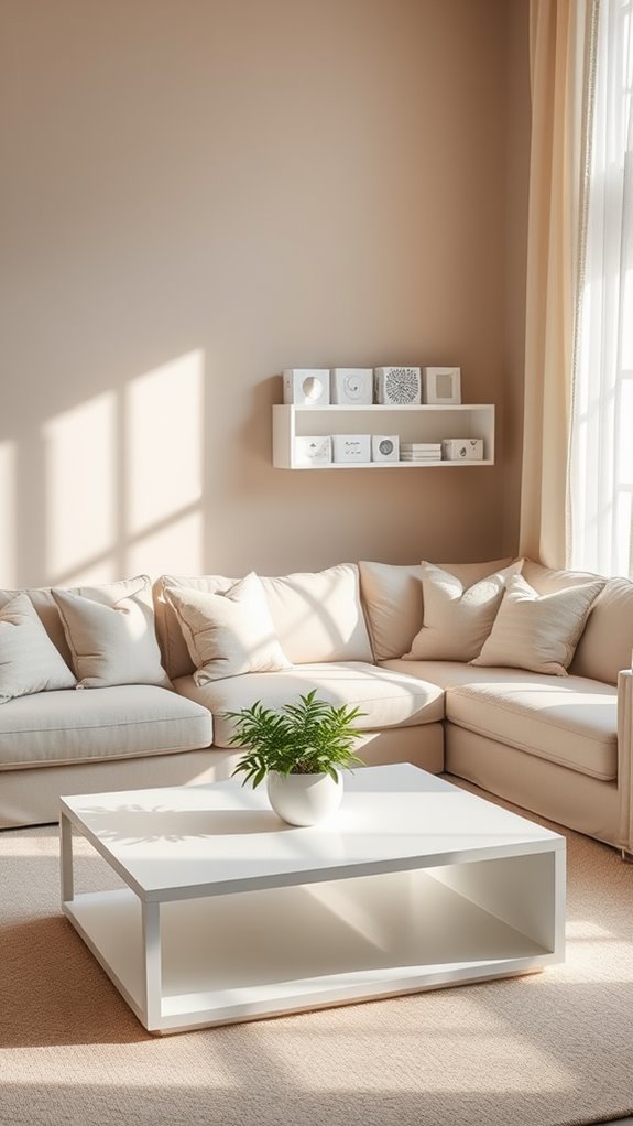 select calming neutral tones