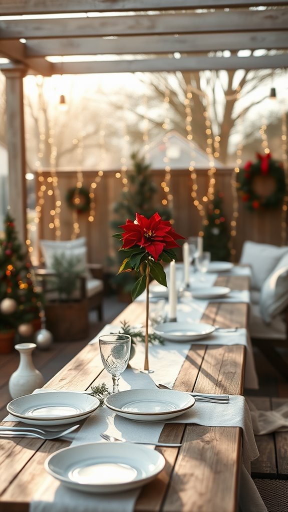 simple dining arrangements emphasized