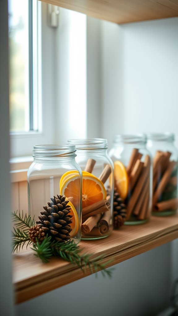 simple festive jar decorations