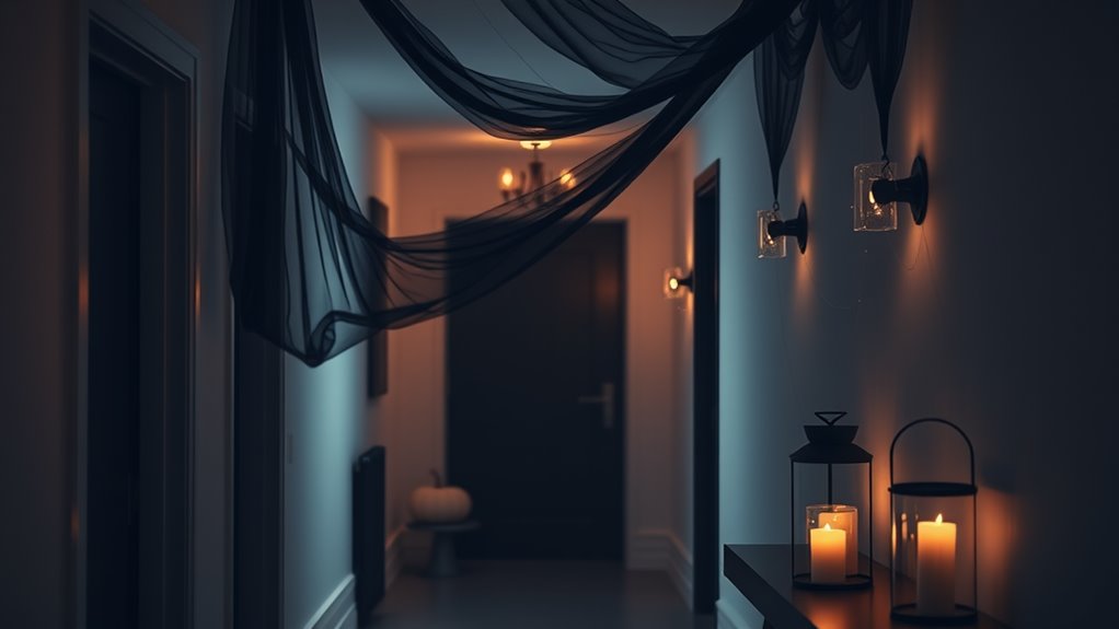 simple halloween hallway decor