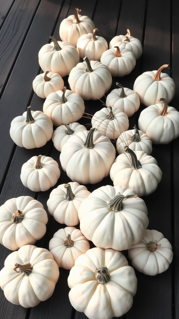 single color pumpkins display