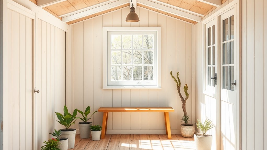 spring minimalist shed decor