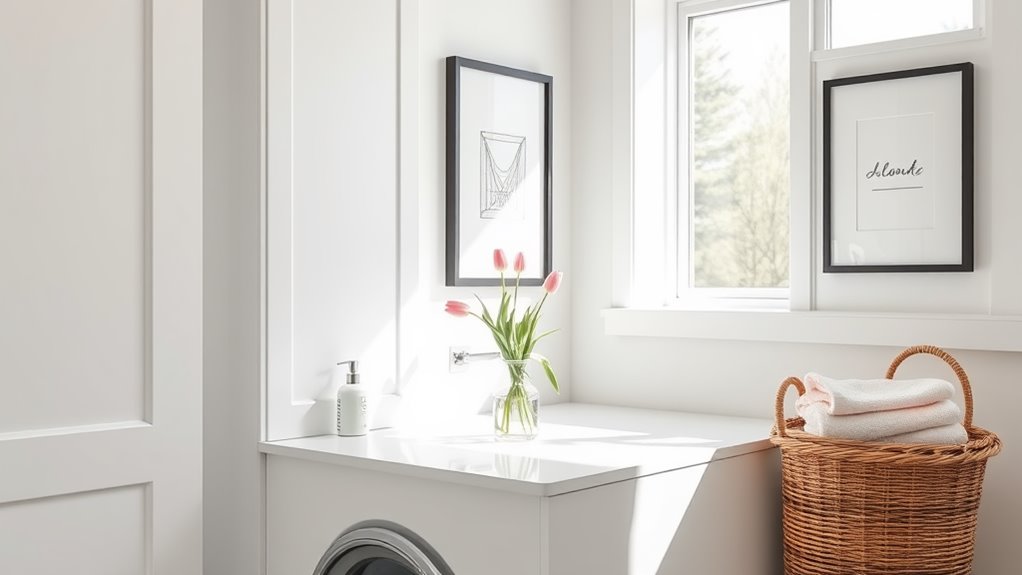 stylish minimalist laundry decor