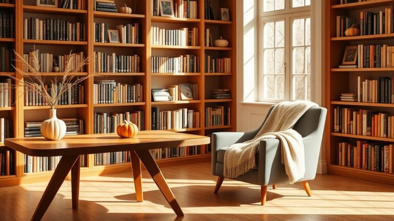 thanksgiving minimalist library decor