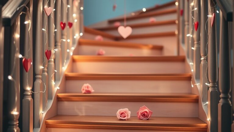 valentine s day staircase decor