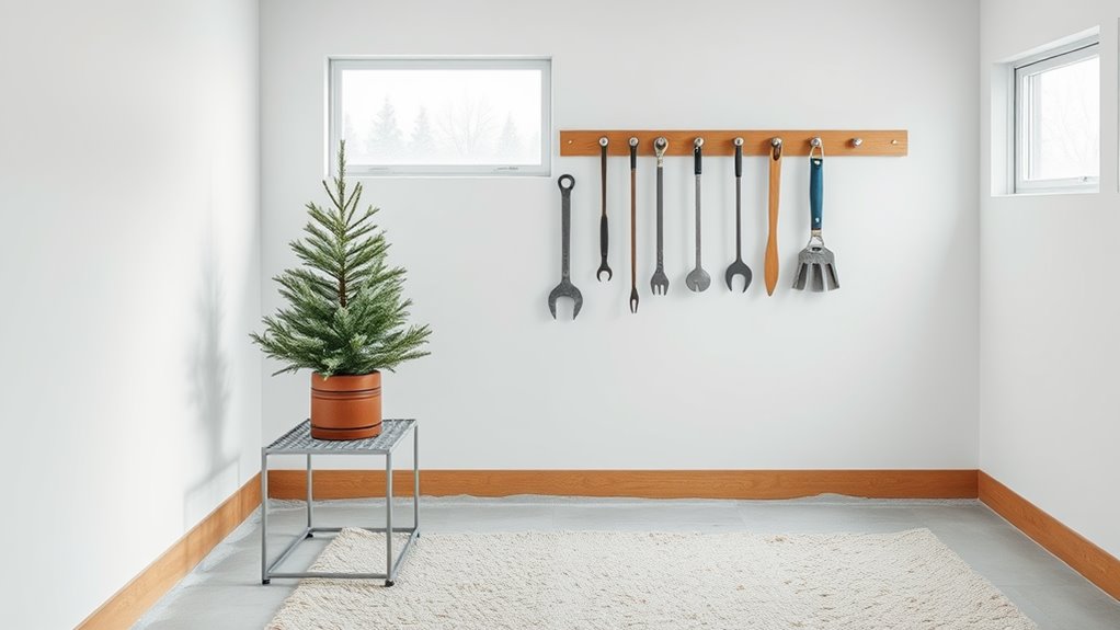 winter garage minimalist decor