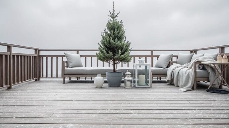 winter minimalist deck decor