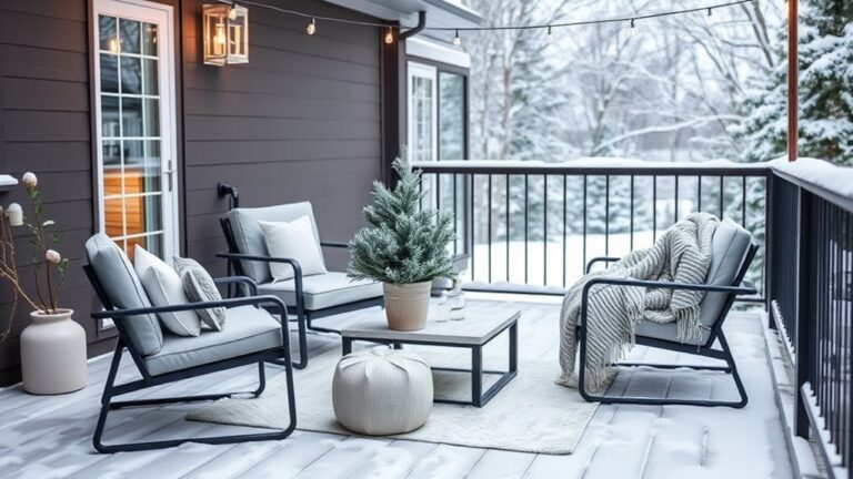 winter minimalist deck decor