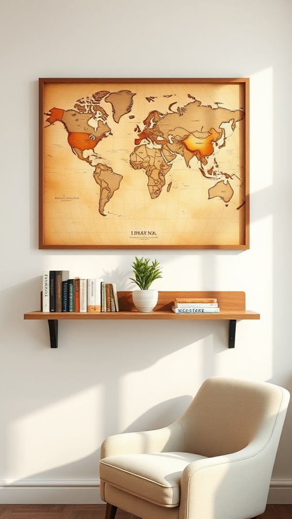 world map feature wall