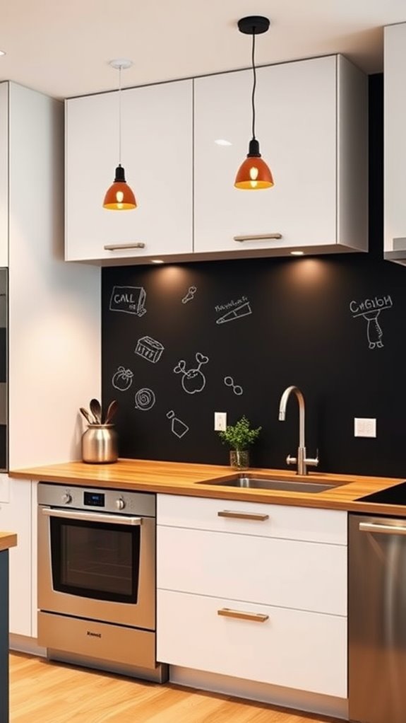 chalkboard backsplash for versatility