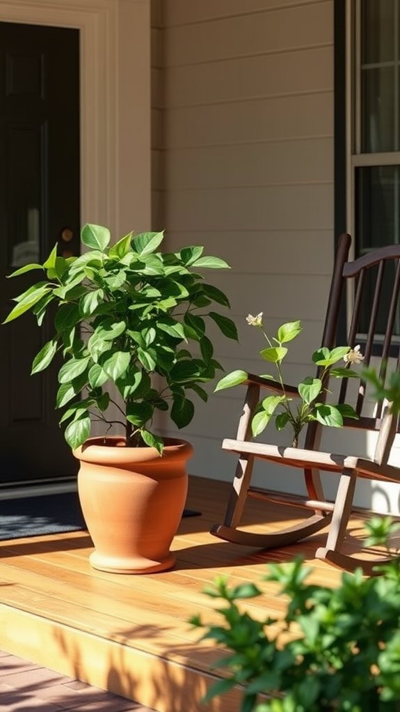 decorate with potted plants