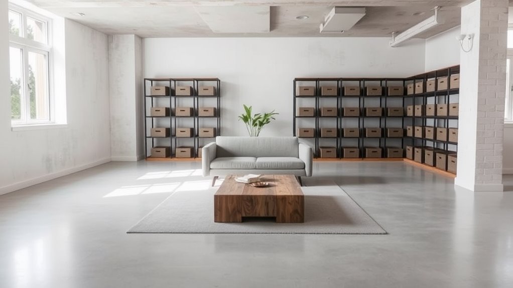 functional clutter free basement design