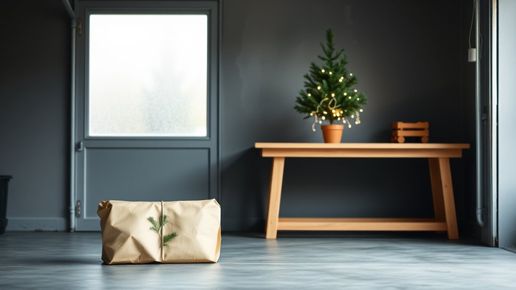 minimalist christmas garage decor