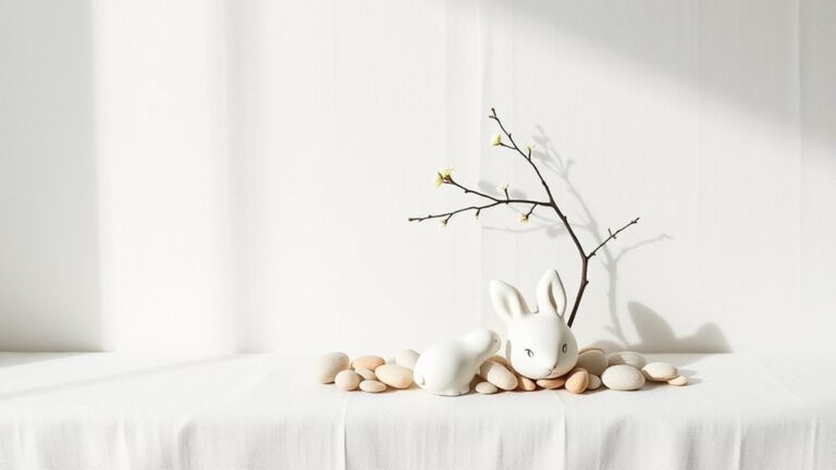 minimalist easter mantel decor