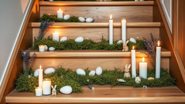 minimalist easter staircase decor