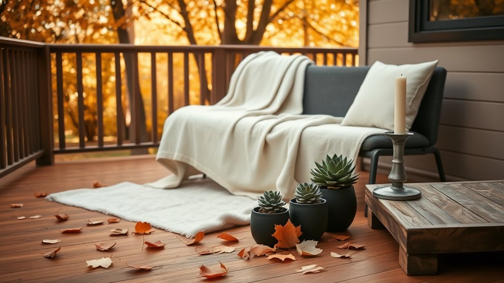 minimalist fall deck decor