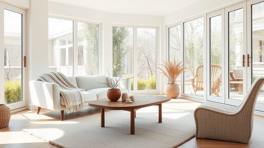 minimalist fall sunroom decor