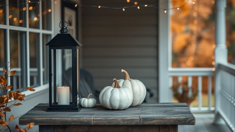 minimalist halloween back porch