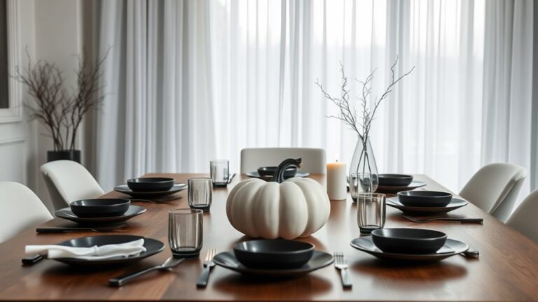 minimalist halloween dining decor