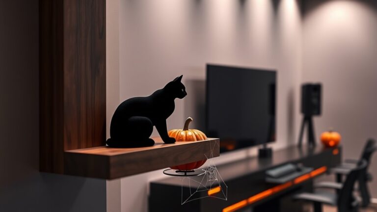 minimalist halloween game room