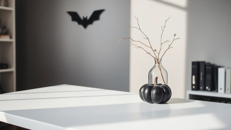 minimalist halloween study decor