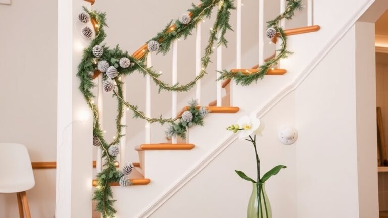 minimalist staircase christmas decor