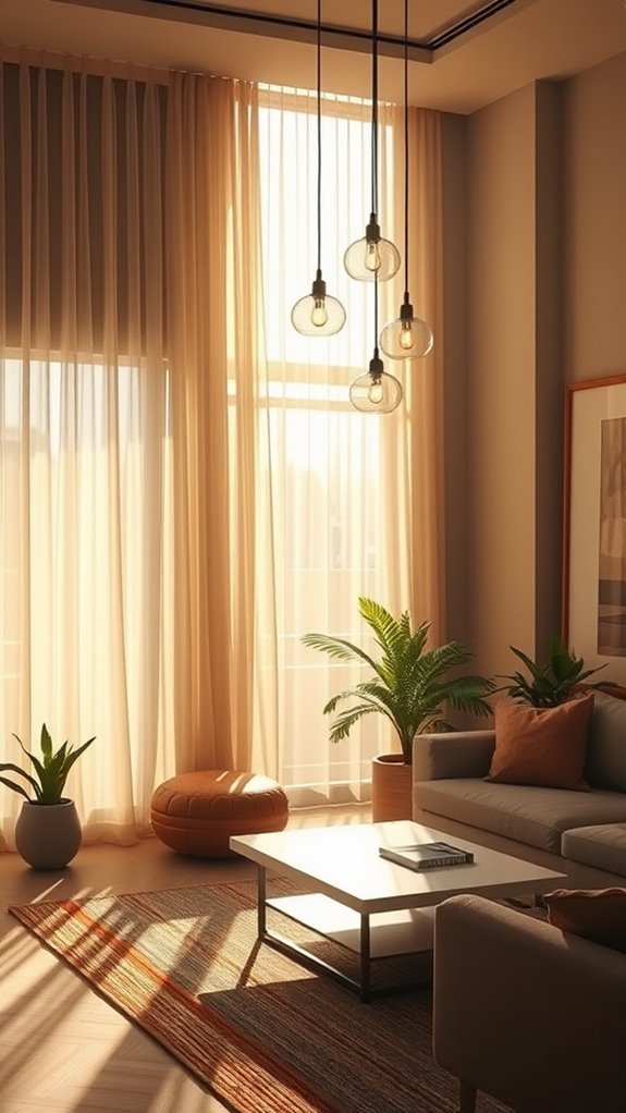 natural light with curtains