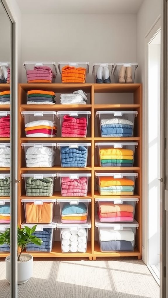 organize items in bins