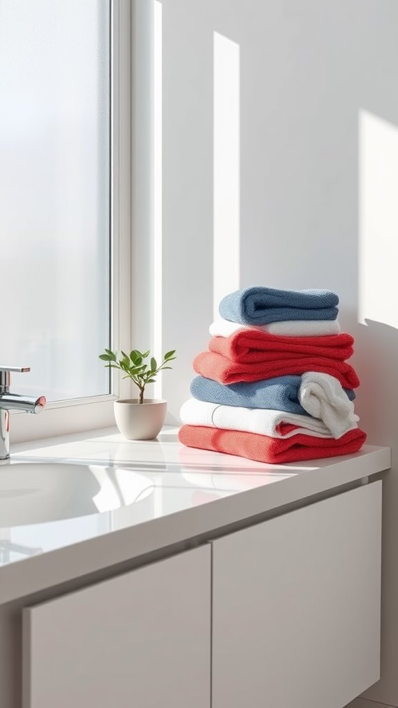 patriotic colored bath towels