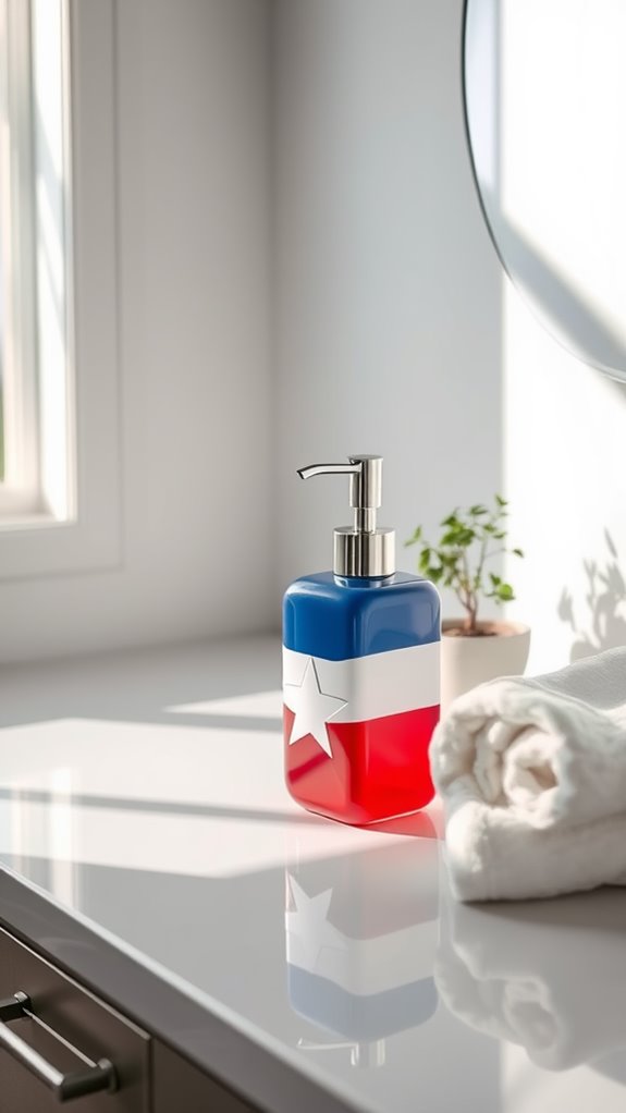 red white blue dispenser