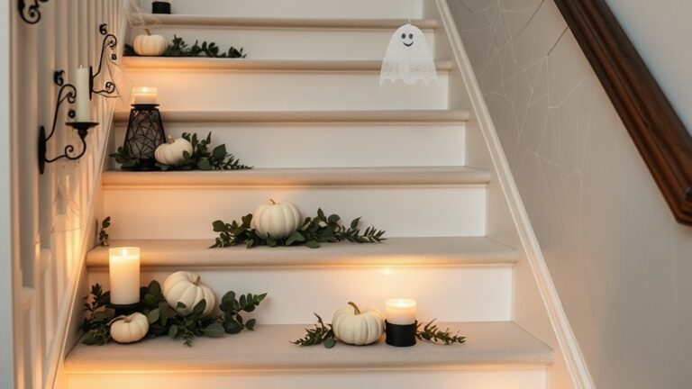 simple halloween staircase decorations