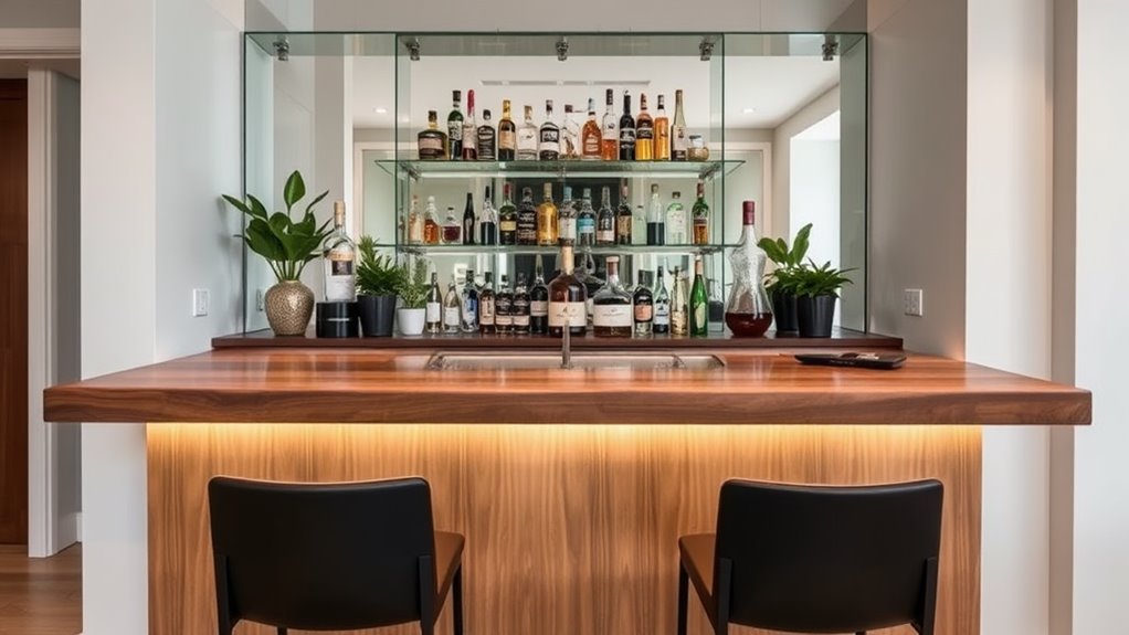 sleek entertaining space design