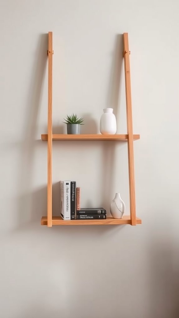 trendy wall mounted ladder shelves