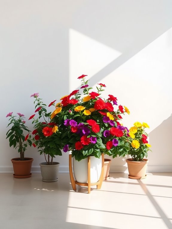 vibrant flowering potted plants