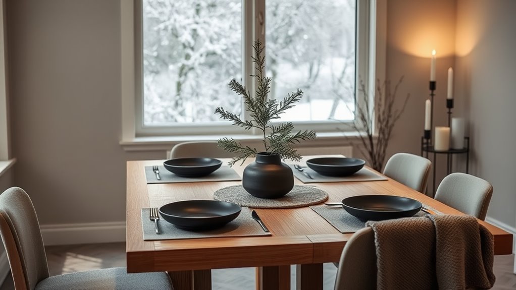 winter dining room minimalism